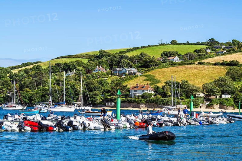 Boats and Yachts on Kingsbridge Estuary in Salcombe and Mill Bay, Batson Creek, Southpool Creek, Devon, England, United Kingdom, Europe