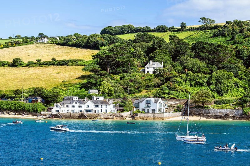 Boats and Yachts on Kingsbridge Estuary in Salcombe and Mill Bay, Batson Creek, Southpool Creek, Devon, England, United Kingdom, Europe