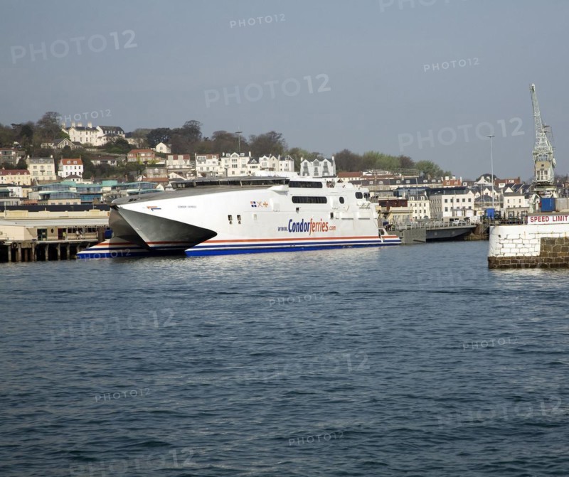 Condor Ferries fast ferry boat, St Peter Port, Guernsey, Channel Islands, UK, Europe