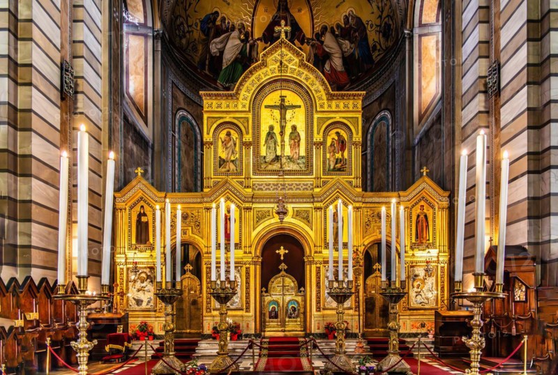 Serbian Orthodox Church of San Spiridione on the Grand Canal in the heart of Borgo Teresiano, Trieste, harbour city on the Adriatic, Friuli, Italy, Trieste, Friuli, Italy, Europe