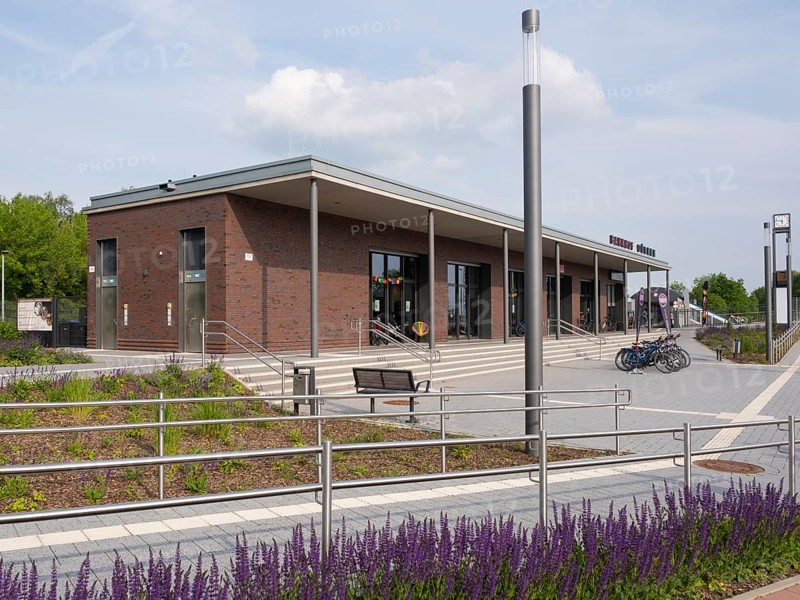 Railway station, Dülmen, Münsterland, North Rhine-Westphalia, Germany, Europe