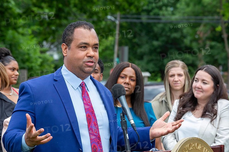 Detroit, Michigan, Detroit City Council member Coleman A Young II speaks at an event announcing the availability of American Rescue Act funding to help Detroit residents become first time homeowners. This is the Round 2 of funding that will help up to 300 low-to-moderate income Detroiters with the downpayment required to buy a home