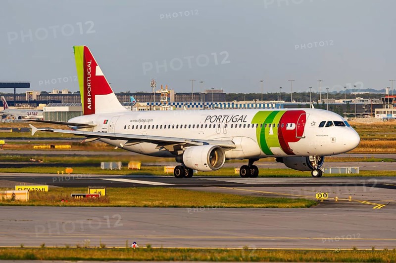 An Airbus A320 aircraft of TAP Air Portugal with the registration CS-TNM at the airport in Frankfurt, Germany, Europe