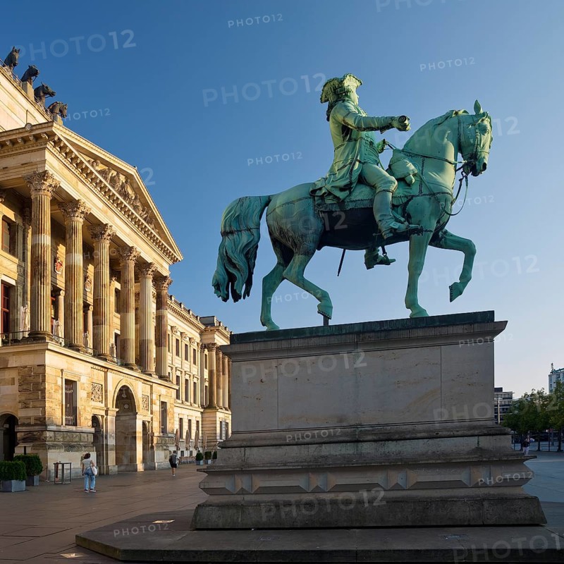 Palace on Palace Square with equestrian statue of Duke Carl Wilhelm Ferdinand, Brunswick, Lower Saxony, Germany, Europe