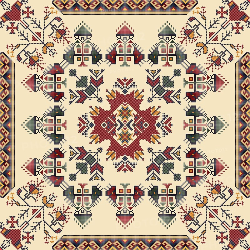 Traditional Bulgarian embroidery vector pattern