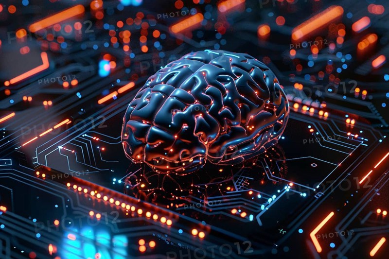 Concept for Artificial intelligence neural networks brain. Generative Ai, AI generated