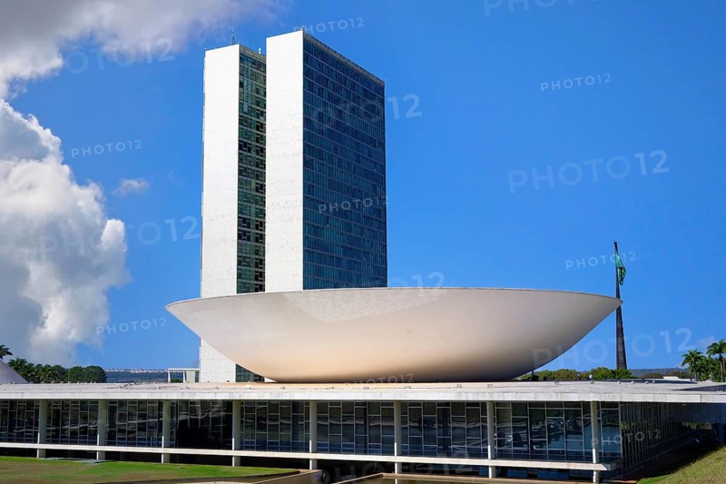 National Congress, designed by Oscar Niemeyer, World Heritage Site, Brasilia, Federal district, Brazil, South America