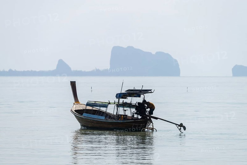 Longtail boat at Koh Mook Island, Andaman Sea, Satun Province, Southern Thailand, Thailand, Asia
