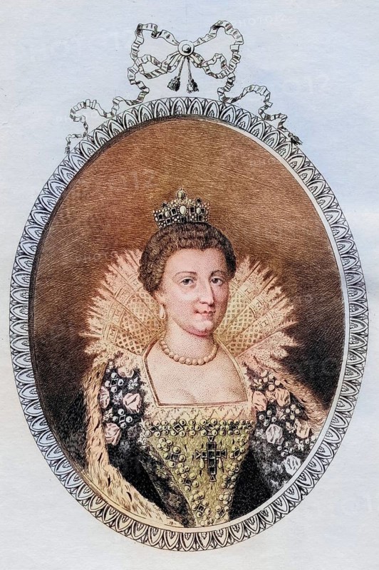 Maria de' Medici, Maria dei Medici, German Maria von Medici (born 26 April 1575 in Palazzo Pitti, Florence, died 3 July 1642 in Cologne) descended on her father's side from the powerful and wealthy Florentine Medici family and, as the second woman of the French King Henry IV, was Queen of France from 1600, Historical, digitally restored reproduction from a 19th century original, Record date not stated