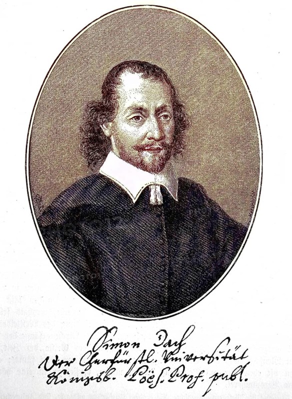 Simon Dach, 29 July 1605, 15 April 1659, was a German poet of the Baroque period, digital reproduction of an original from the 19th century, original date unknown