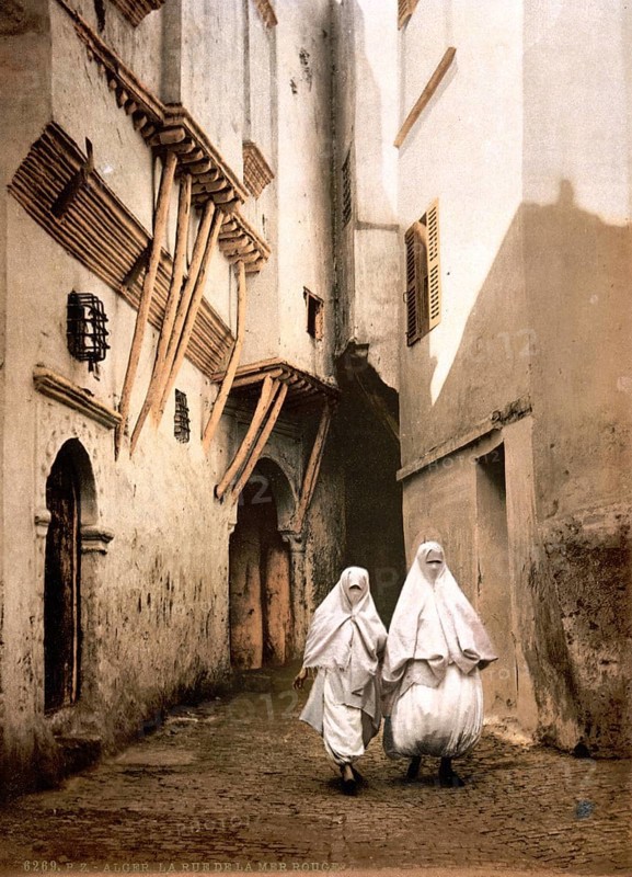 Red Sea Street, Algiers, Algeria, ca 1890, Historic, digitally restored reproduction from a 19th century original, Record date not stated, Africa