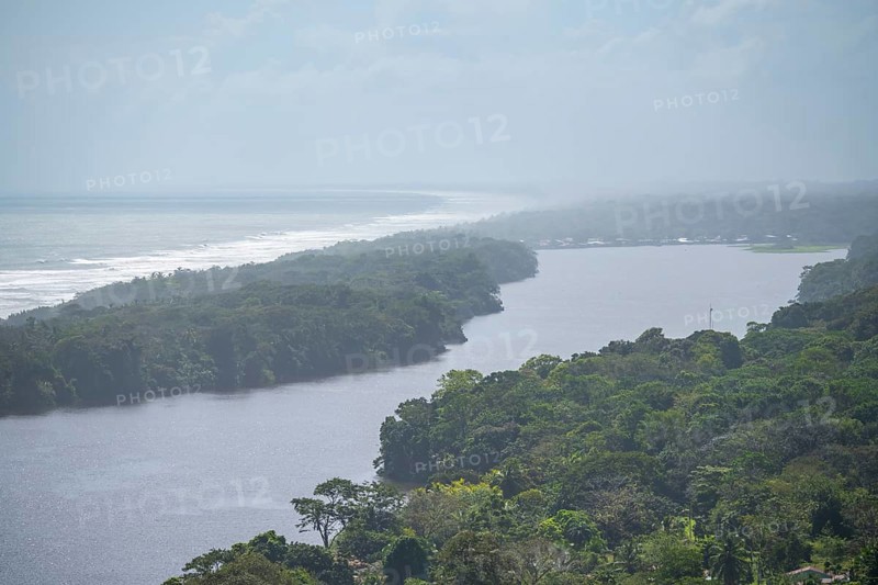 View of the river and rainforest from Cerro Tortuguero, Tortuguero National Park, Costa Rica, Central America