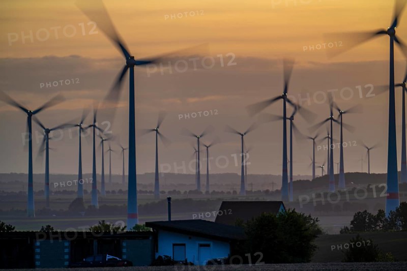 Wind farm, south of the village of Helmern, belongs to Bad Wünnenberg, Paderborn district, OWL, North Rhine-Westphalia, Germany, Europe