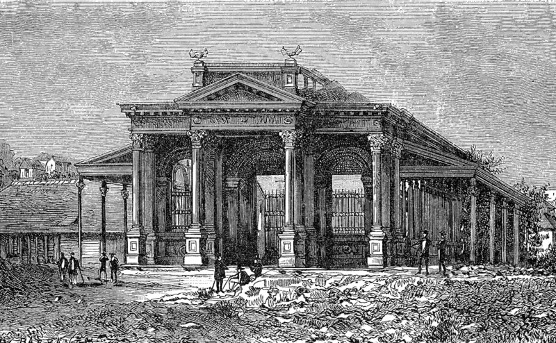The National Bank of Haiti in Port-au-Prince, in 1880, Historical, digital reproduction of an original from the 19th century