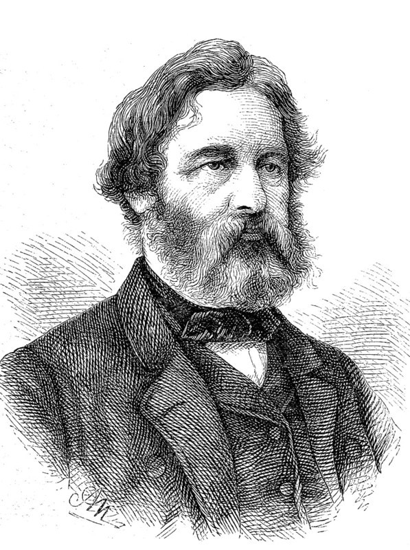 Henry Wadsworth Longfellow, 27 February 1807, 24 March 1882, an American writer, lyricist, translator and playwright, Historical, digital reproduction of a 19th century original