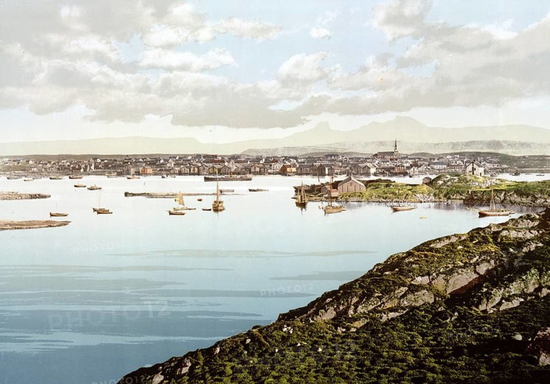 Bodo, Bode, Nordland, Norway, View from 1885, Historical, digitally restored reproduction from a 19th century original, Record date not stated, Europe
