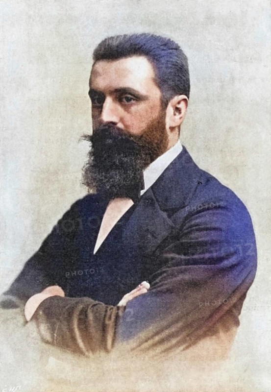 Theodor Herzl (1860-1904), Zionist leader. Convened the first Zionist Congress in Basel in 1897, Historical, digitally restored reproduction from a 19th century original, Record date not stated
