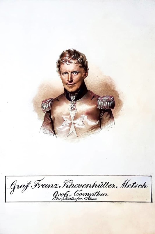 Franz von Khevenhüller-Metsch (born 3 October 1783 in Vienna, died 15 November 1867 in Prague) was an imperial Austrian field commander and from 1846 Grand Prior of the Order of St John of Bohemia, Historical, digitally restored reproduction from a 19th century original, Record date not stated