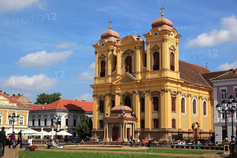 Banat, Timisoara, Timisoara, Old Town, Catholic Cathedral at Piata Unirii, Unification Square, Cathedral Square, Romania, Europe