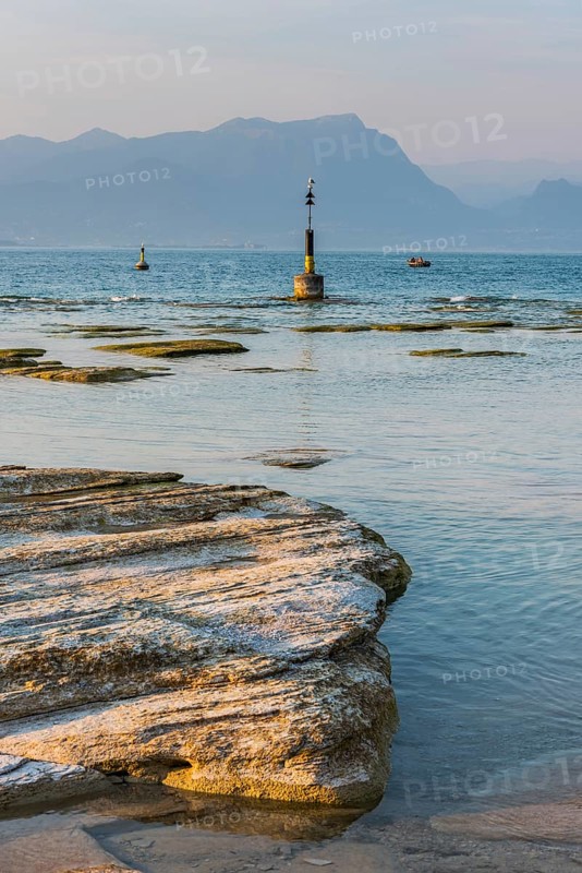 Evening mood at Jamaica beach, lake, holiday, travel, tourism, Sirmione, Italy, Europe