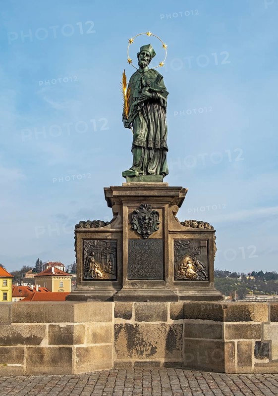 Statue of John of Nepomuk, Charles Bridge, Prague - Praha, Czech Republic, Europe