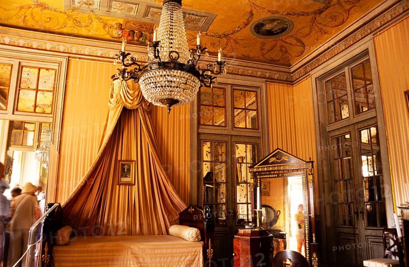 Interior of the National Palace of Queluz, Sintra, near Lisbon, Portugal Bedroom furniture and interior design