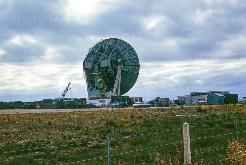 Antenne Eine Parabolantenne, bekannt als "Arthur", gebaut 1962, Funkstation der Goonhilly Satellite Earth Station, Lizard Peninsula, Cornwall, England, UK 1964