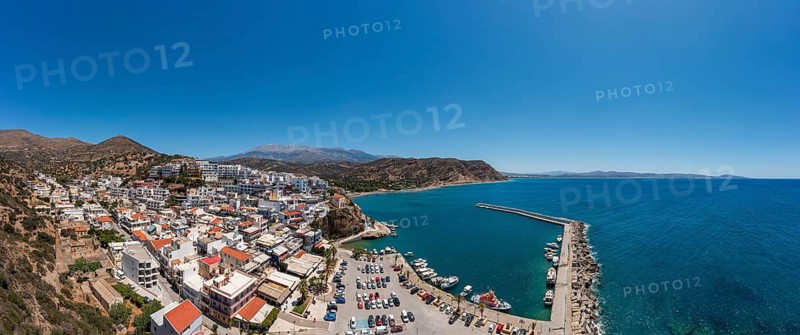 Drone image of Agia Galini, South Crete, Crete, Greece, Europe