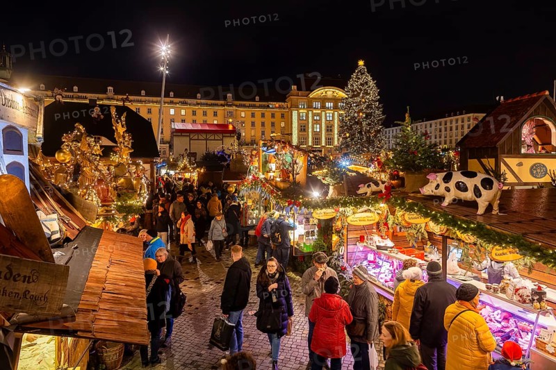 The Dresden Striezelmarkt is a Christmas market in Dresden. It has been held in Advent since 1434, usually on the Altmarkt square, and attracts an average of around two million visitors every year. It is the oldest certified Christmas market in Germany, Dresden, Saxony, Germany, Europe