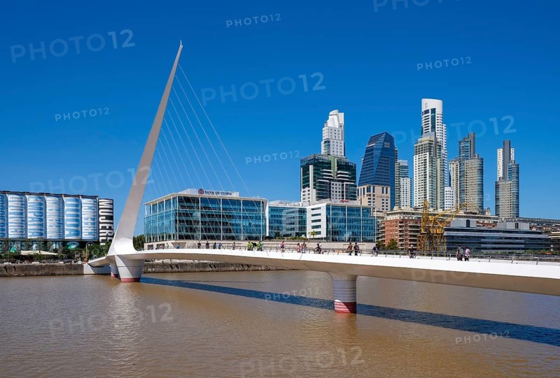 Buenos Aires, Argentina, The Puente de la Mujer (Women's Bridge) is located in the harbour of Puerto Madero, a new, chic harbour district, South America
