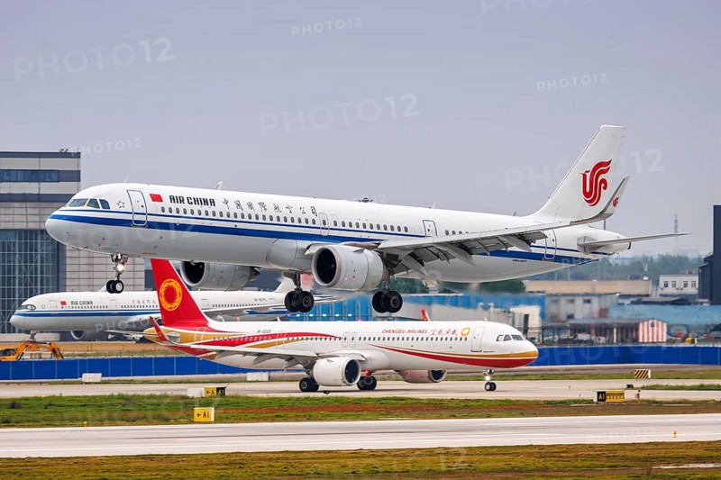 An Air China Airbus A321neo aircraft with the registration number B-32A2 at Shuangliu Airport (CTU) in Chengdu, China, Asia