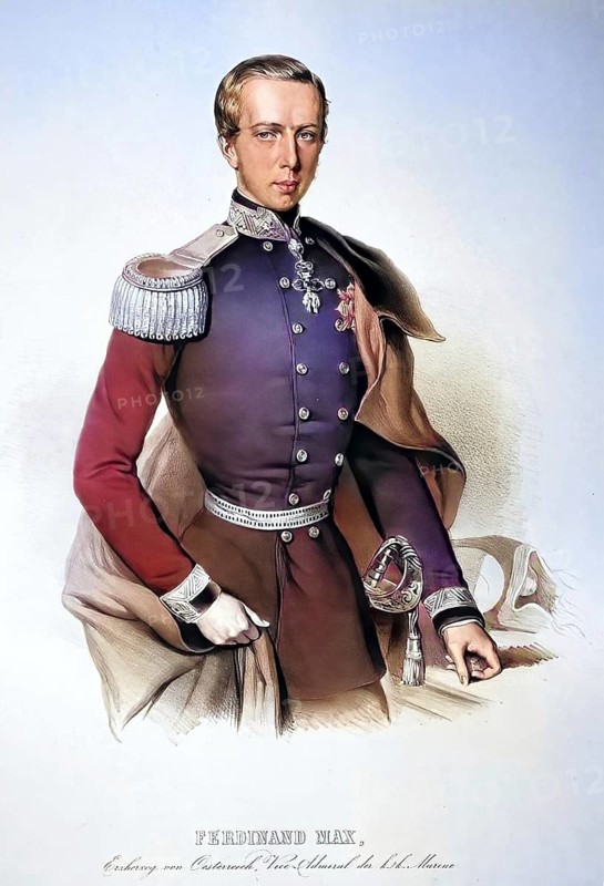 Archduke Ferdinand Maximilian Joseph Maria of Austria (born 6 July 1832 in Schönbrunn Palace near Vienna, died 19 June 1867 near Queretaro, Mexico) was born the second eldest son of Archduke Franz Karl, a son of Emperor Franz I, and Princess Sophie of Bavaria, Emperor of Mexico, Historical, digitally restored reproduction from a 19th century original, Record date not stated