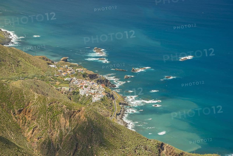Panorama of Cabezo del Tejo, coast near Taganana, Anaga Mountains, Anaga, Tenerife, Northeast, Canary Islands, Canary Islands, Spain, Europe