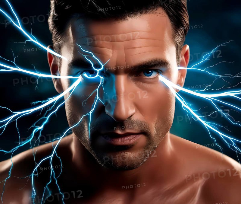 A man's brain sends out nerve impulses, symbol image nervous system, thoughts, thinking, ideas, nerves, pain, networking, neurons, medicine, health, healthcare, disease, creative, organ, nerve cord, neurology, AI generated, AI generated