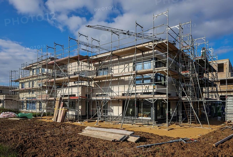 Duisburg, North Rhine-Westphalia, Germany, residential construction in a new development area, new-build neighbourhood with detached houses, semi-detached houses and multi-family houses, Europe