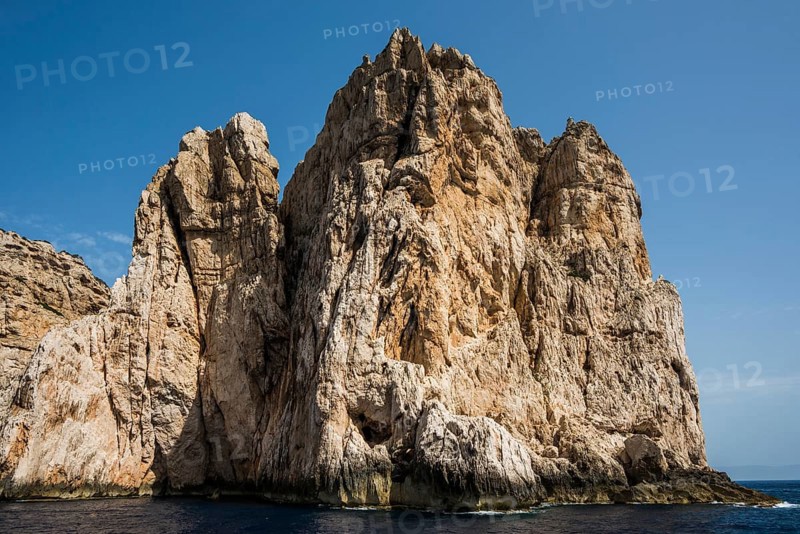 Coast with steep cliffs, Capo Caccia, near Alghero, Sardinia, Italy, Europe