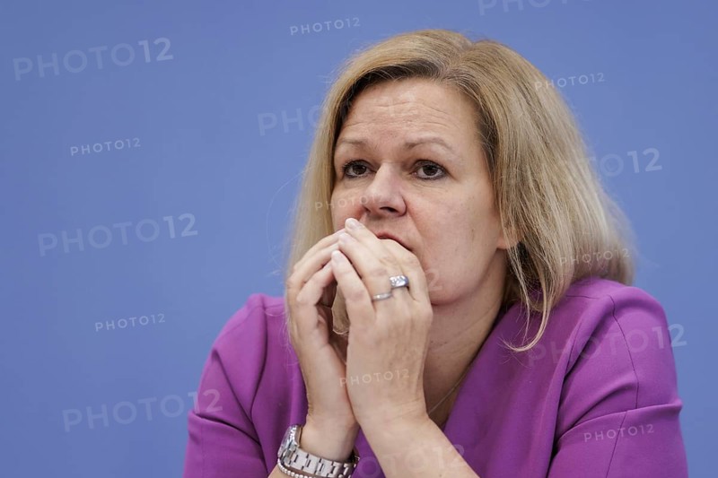 Nancy Faeser (SPD), Federal Minister of the Interior and Home Affairs, recorded during the presentation of the Federal Government's 1st Equivalence Report at the Federal Press Conference in Berlin, 3 July 2024