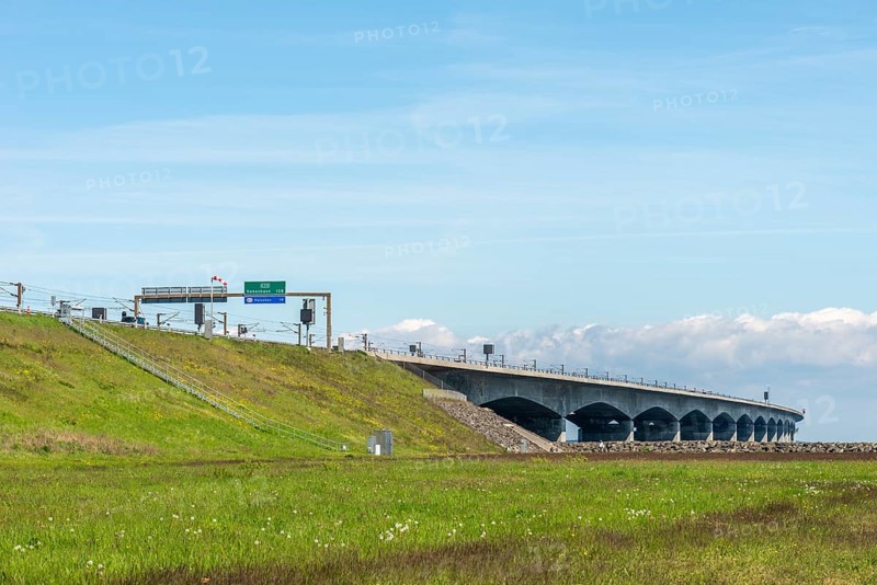 Storebæltsbro Nyborg, Sund Bridge Fyn-Sjælland, Fyn-Sealand, railway and motorway bridge, Great Belt, concrete construction, Baltic Sea, Fyn, Fyn Island, Denmark, Europe