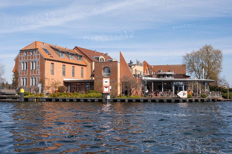 Hotel and Restaurant am Malchower See, Malchow, island town, Mecklenburg Lake District, Mecklenburg, Mecklenburg-Vorpommern, Germany, Europe