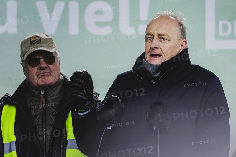 Joachim Rukwied, President of the German Farmers' Association (DBV), pictured during the farmers' protests in Berlin, 15 January 2024. 10, 000 participants are expected on Monday as part of the farmers' protest week. They are protesting un