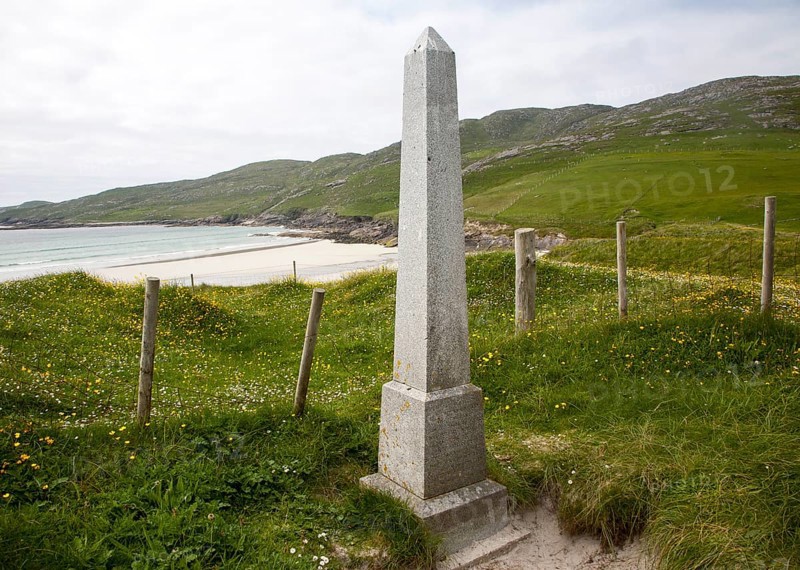 Memorial to the loss of life from the shipwreck of the Annie Jane emigrant ship wrecked in 1853, Vatersay Island, Barra, Outer Hebrides, Scotland, UK