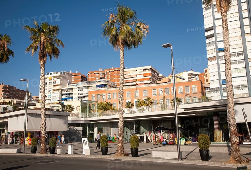 People walking in the newly redeveloped port area of shops and bars Malaga, Spain, Muelle dos, Palmeral de las Sorpresas, Europe