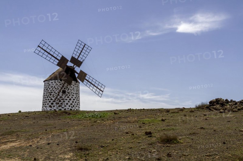 Traditional windmill, Fuerteventura, Canary Island, Spain, Europe