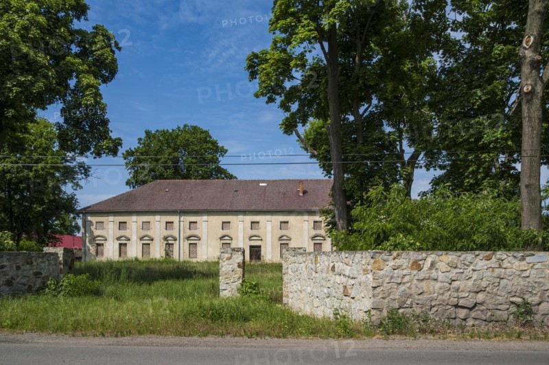 Ruined manor house or Schönfeld Castle, a heritage-protected classicist building from 1783, in Krzywiczyny (Schönfeld), Gmina Wolczyn, Kluczbork County, Opole Voivodeship, Poland, Europe