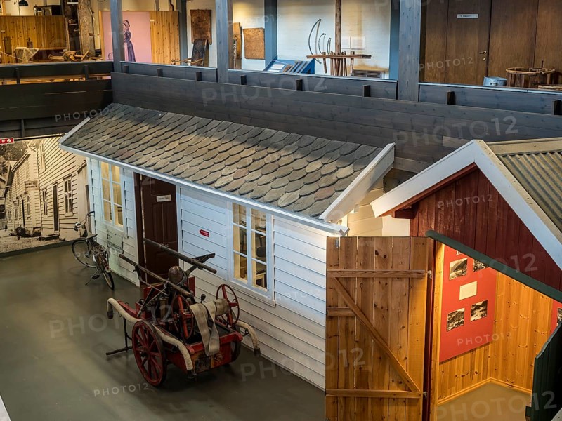 Inside De Heibergske Samlinger, an open air museum at Kaupanger near the Sognefjord, traditional living, Norway, Europe