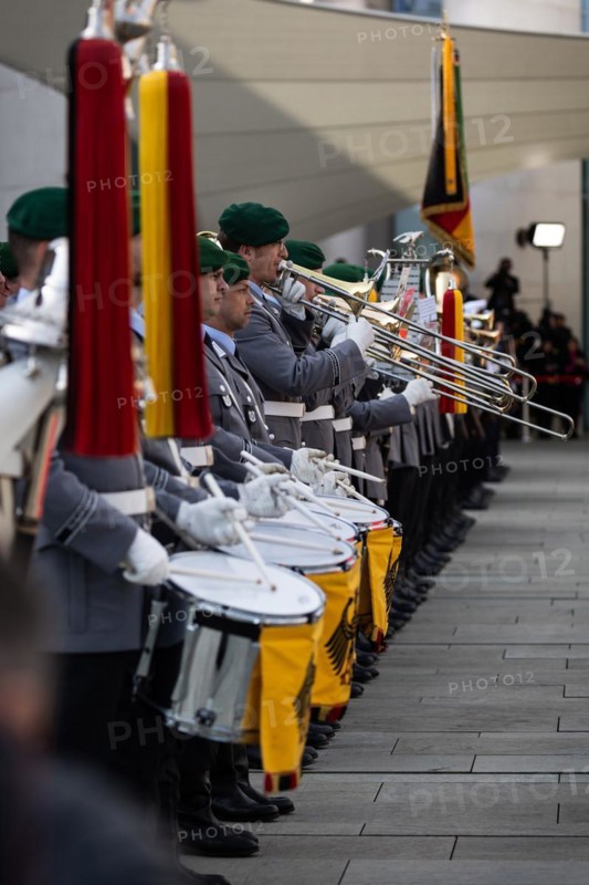 Army soldiers of the Staff Music Corps recorded during a state visit by Ferdinand Marcos Jr. (not pictured), President of the Republic of the Philippines to Olaf Scholz (not pictured), Federal Chancellor, recorded in Berlin, 12 March 2024
