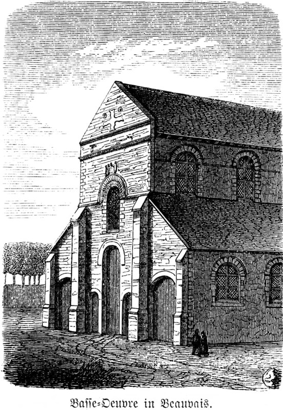 Église Notre-Dame-de-la-Basse-Œuvre de Beauvais, Saint-Étienne parish church, listed building, architecture, aisle, France, historical illustration 1880, Europe