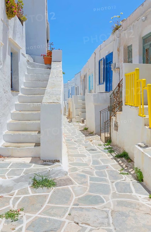 Man riding mule, Kastro, Sifnos Island, Cyclades Islands, Greece, Europe