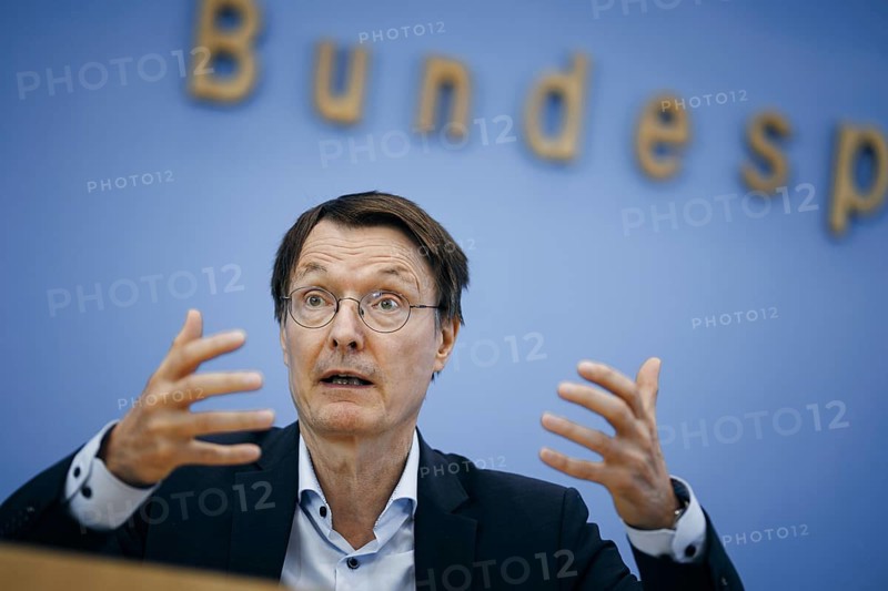 Karl Lauterbach (SPD), Federal Minister of Health, recorded during a press conference on the Healthy Heart Act at the Federal Press Conference in Berlin, 28 August 2024