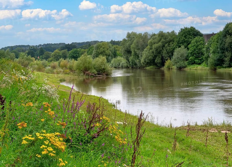 Natural landscape on the Weser Rinteln Germany